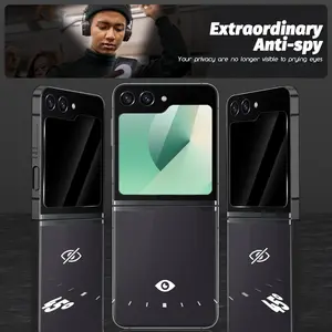 【3 Pack】T Tersely 9H Tempered Glass Privacy Front Screen Protector for Samsung Galaxy Z Flip 6 5G (2024), Anti Scratch, Full Cover, Easy Install