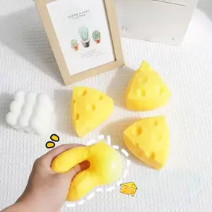 Triangle Cheese Squishy Toy, Cute Simulation Food Stress Relief Fidget Toy for Kids, Perfect Children's Day Gift