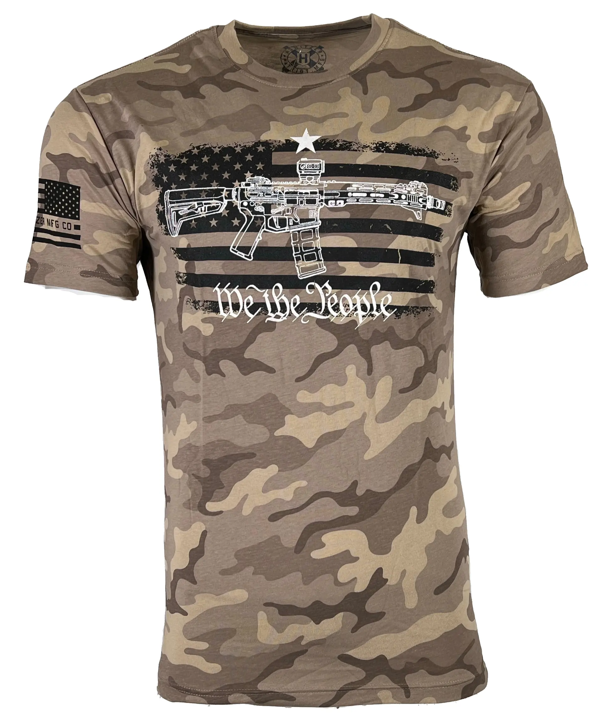 Howitzer Men's Short-Sleeve Cotton Camo Graphic Round Neck T-Shirt - Tactical Military Menswear for Enthusiasts, Streetwear, Tops, Tshirt, Shortsleeve