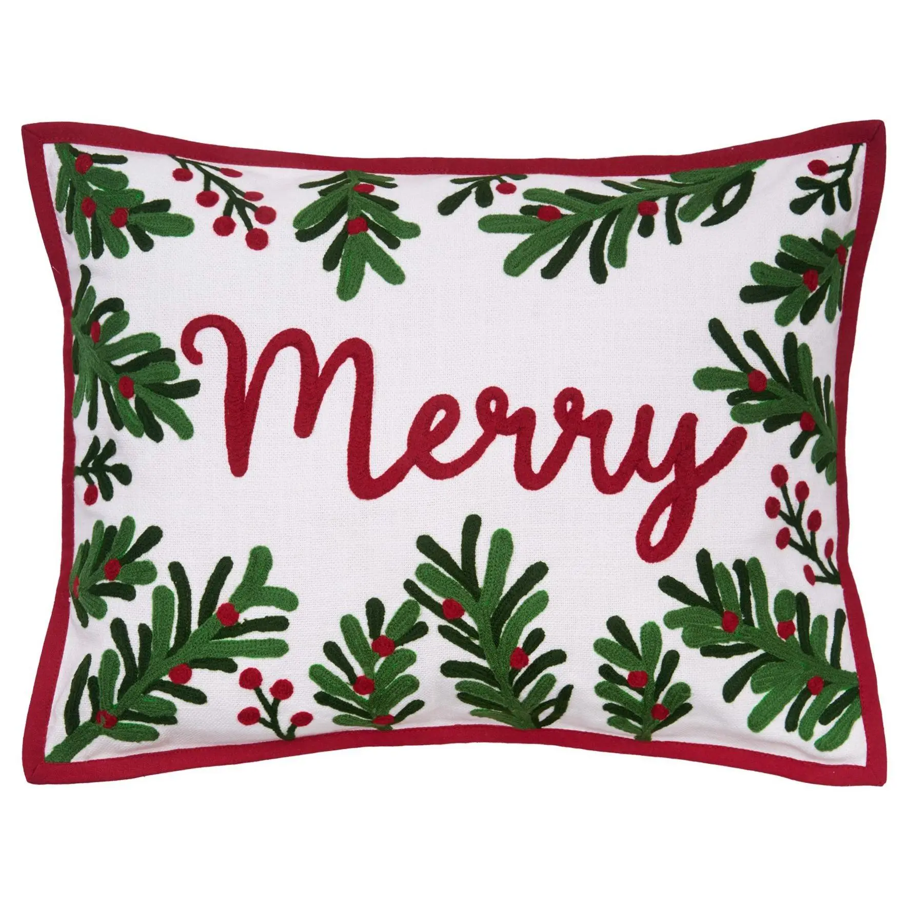 Merry Botanical Sprig Pillow by Valerie