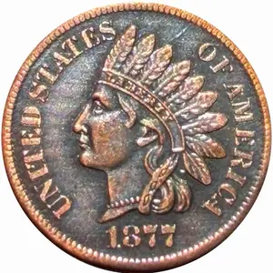 1877 Indian Head Cent Rare blue die Key Date copper US Vintage Collectible