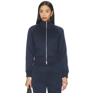 WellBeing + BeingWell The Track Jacket in Navy & Bone