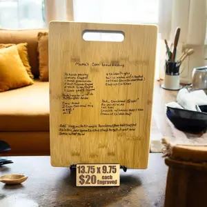 Recipe or Monogram cutting board. 13.75 x 9.75