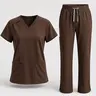 EADFLIE Women’s Scrubs Set, V-Neck Shirt Sleeve Scrub Top & Straight Leg Pants, 9 Pockets, Stretch Medical Uniform for Nurses, Dental, Vet Tech,Sky Bule