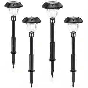 Solar ground plug light star projection light warm light RGB colorful solar lawn light colorful lines to decorate garden and courtyard 4pcs