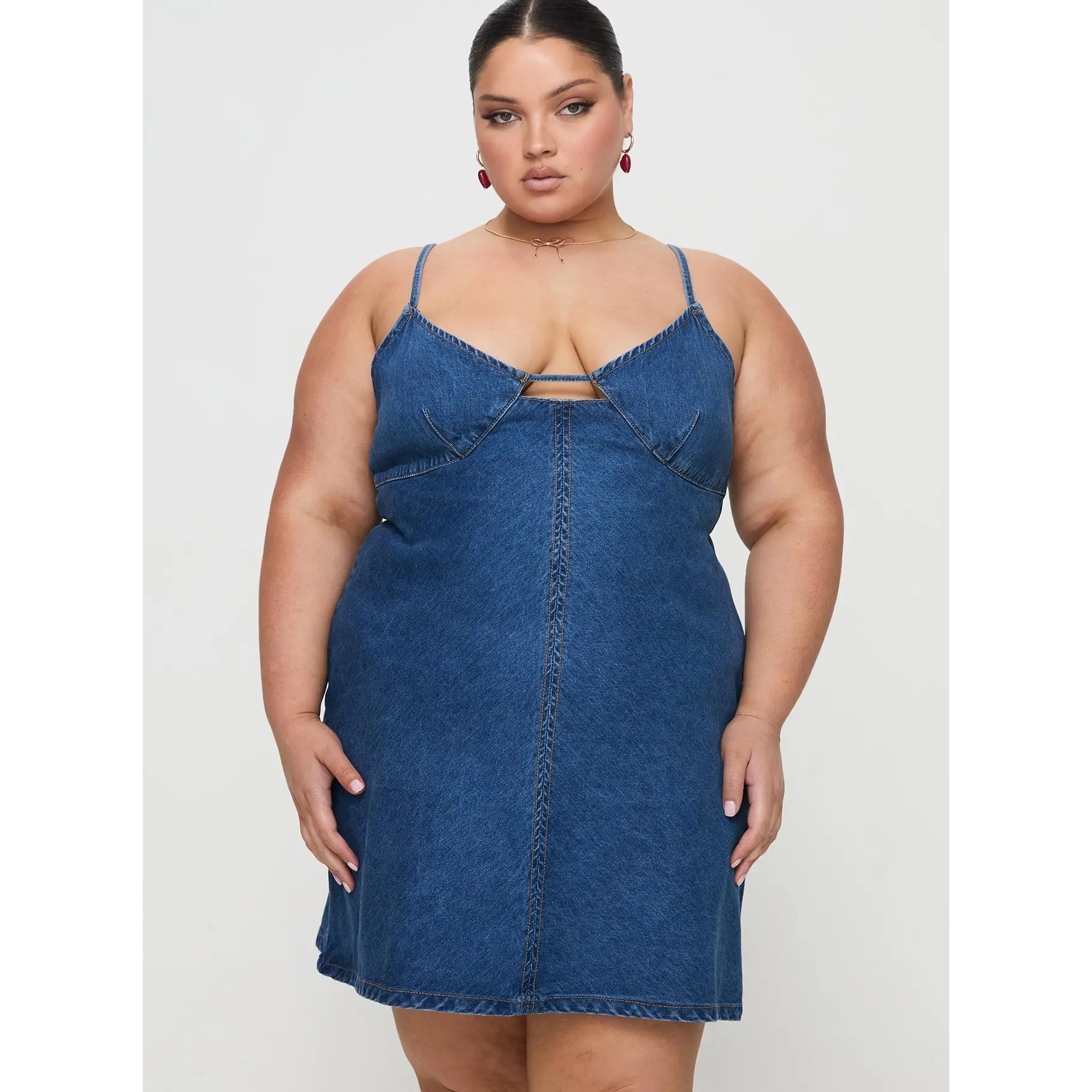 Arwen Denim Mini Dress Blue Curve