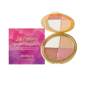 4-Color Highlighter Eyeshadow Blush Palette, Instant Radiant Makeup, Easy High-End Face Look, Perfect for Daily Use