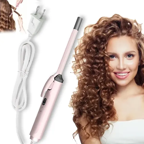 9mm Small and Thin Curling Tong,3/8 Inch Small Curling Iron,Curling Iron Wand with Digital Display,for Short Long Hair Styling(248°F-392°F）