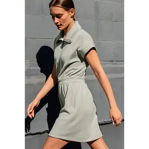 Modal Scuba Half Zip Mini Dress