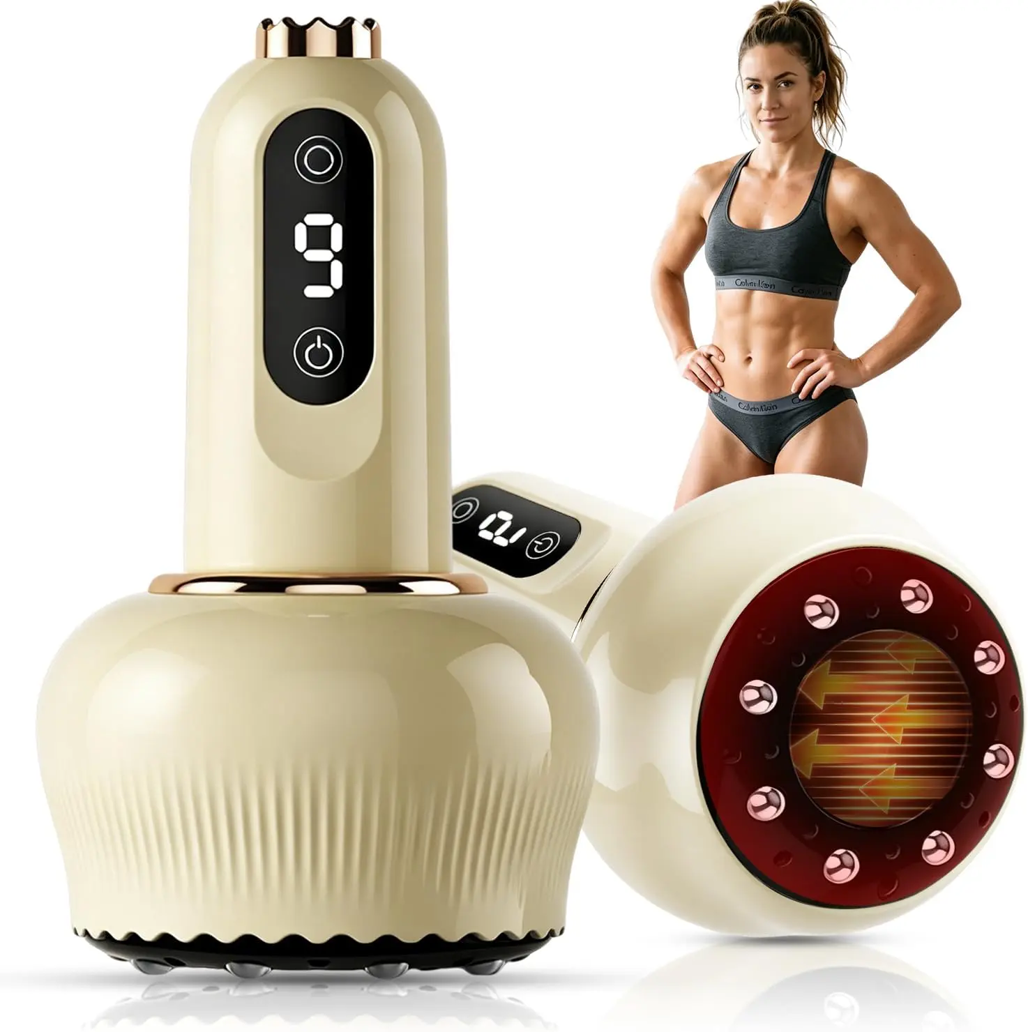 Electric Cupping Massager with 3D Vacuum Suction & Gua Sha, Portable Device for Home Use Muscle Relief on Back and Neck, Back/Neck