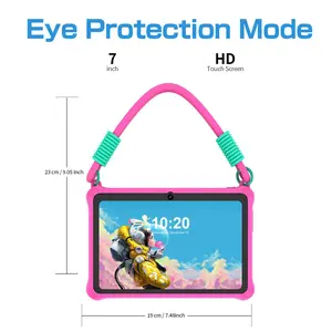 7-Inch Android 13 Touchscreen Tablet, 2GB RAM + 32GB ROM, Dual Camera with Silicone Case & Lanyard, Ideal for Boys & Girls