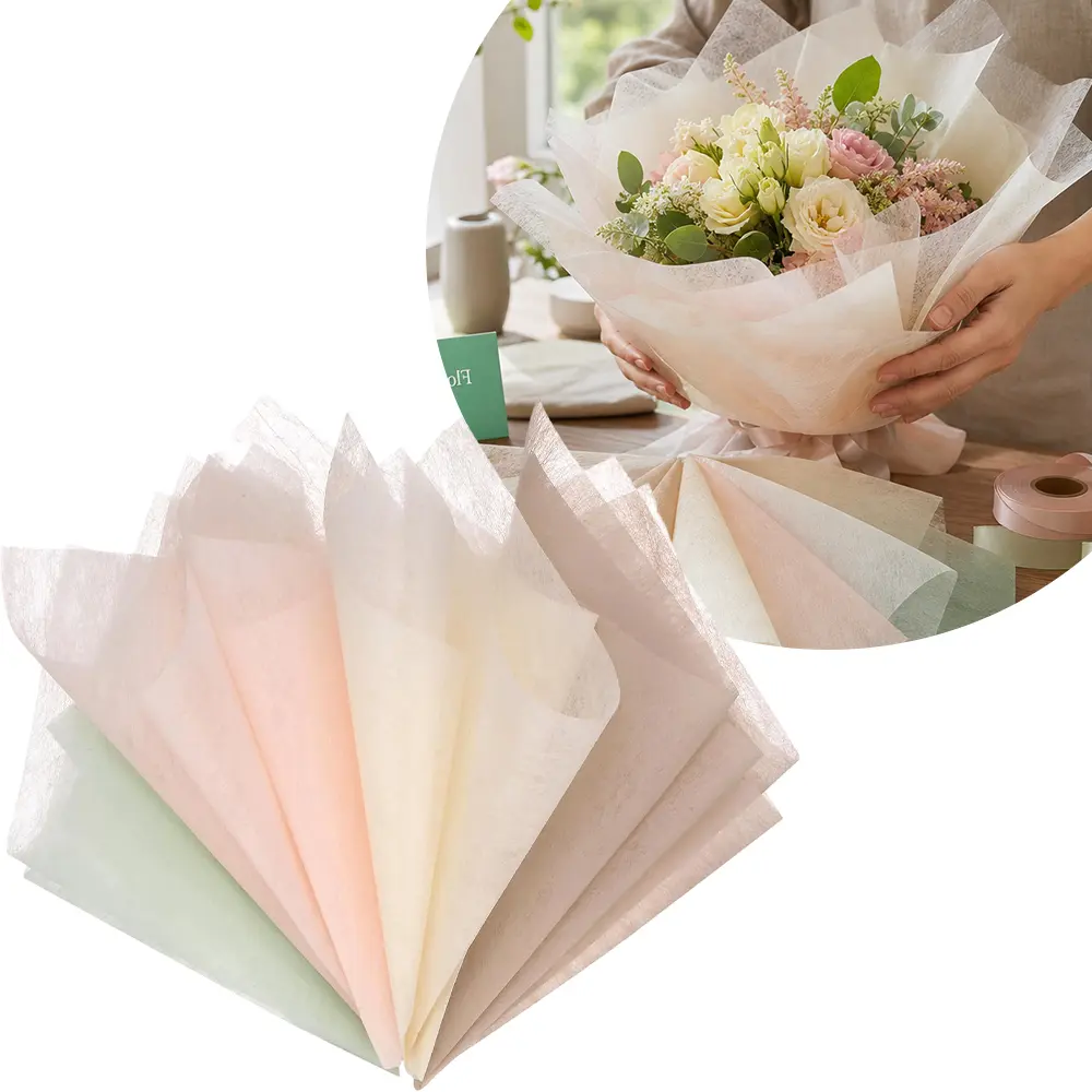 152 Sheets Flower Wrapping Papers, Korean Cotton Wrapping Flower Paper, Non-Woven Floral Wrapping Paper, Waterproof Flower Bouquet Wrapping Papers for Florist Supplies, Gift Packaging 11.8x11.8 Inch
