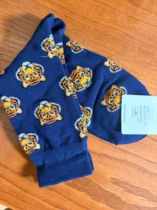 Navy Tiger Crew Socks