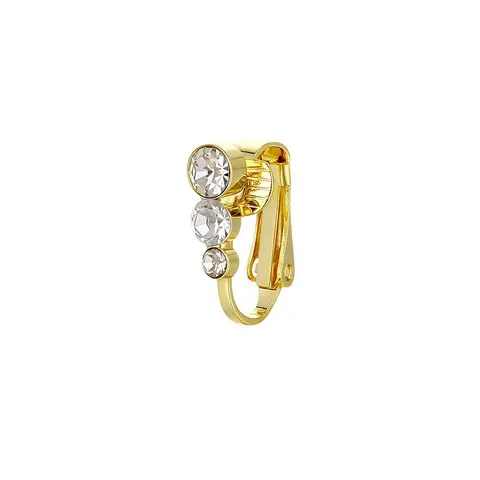 Women's Fake Belly Button Rings, Belly Hoops, No Piercing Required, Non Piercing Jewelry, Rhinestone Design, Copper Material, All Seasons Body Jewelry Gift