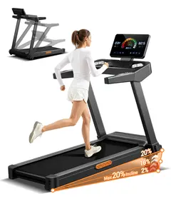 UMAY 20% Incline Treadmills for Home, Foldable Treadmill with Handles, 3.5HP Quiet Brushless Motor, 400LB Capacity & 8.7MPH Max Speed & Intuitive Large Touch Screen