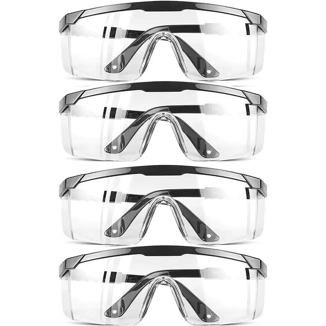 4-Pack Industrial Safety Glasses - Clear, Anti-Fog, Lightweight Protective Goggles for Home Improvement Work Safety Equipment