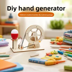 STEM DIY Science Experiment Kits for Kids Wooden Solar Satellite Mars Rover Hand Crank Generator Electric Propeller Plane Model Building Toy Educational Engineering Craft Gift