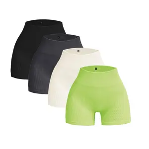 Women’s High Waist Yoga Shorts, Tummy Control Seamless Gym Shorts, Non-Slip Scrunch Booty Workout Shorts for Running & Training