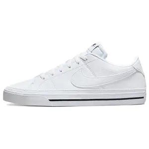 Nike Court Legacy Next Nature White Flats for Men Pebble Shoe Upper Traditional Stitching Sporty Fashion Tennis Culture Vintage Swoosh Design Sneaker Trainer Athletic Classic Footwear