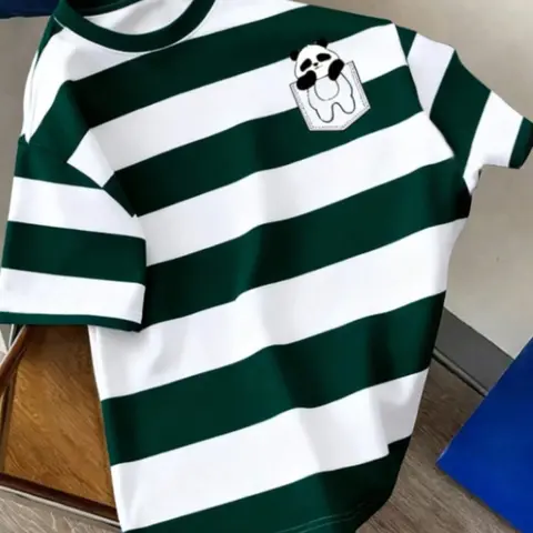 Men's Simple Striped College Style Classic Casual Letter Print Round Neck T-Shirt, Menswear, Fake Pocket Design, Perfect for Friend Gifts, Campus, Outdoor Wear