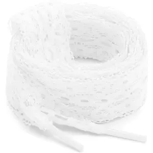 Flat Lace Fancy Shoelaces: 3CM Wide Lace Shoe Laces for Women - 2 Pairs