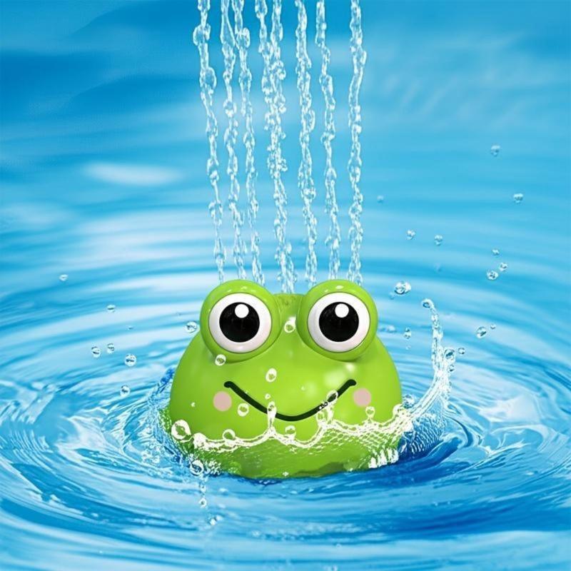Flashing Frog Automatic Spray Light Up Bath Toy Engaging Water Toy for 1-3 Year Olds Bathtub Kiddie Pool