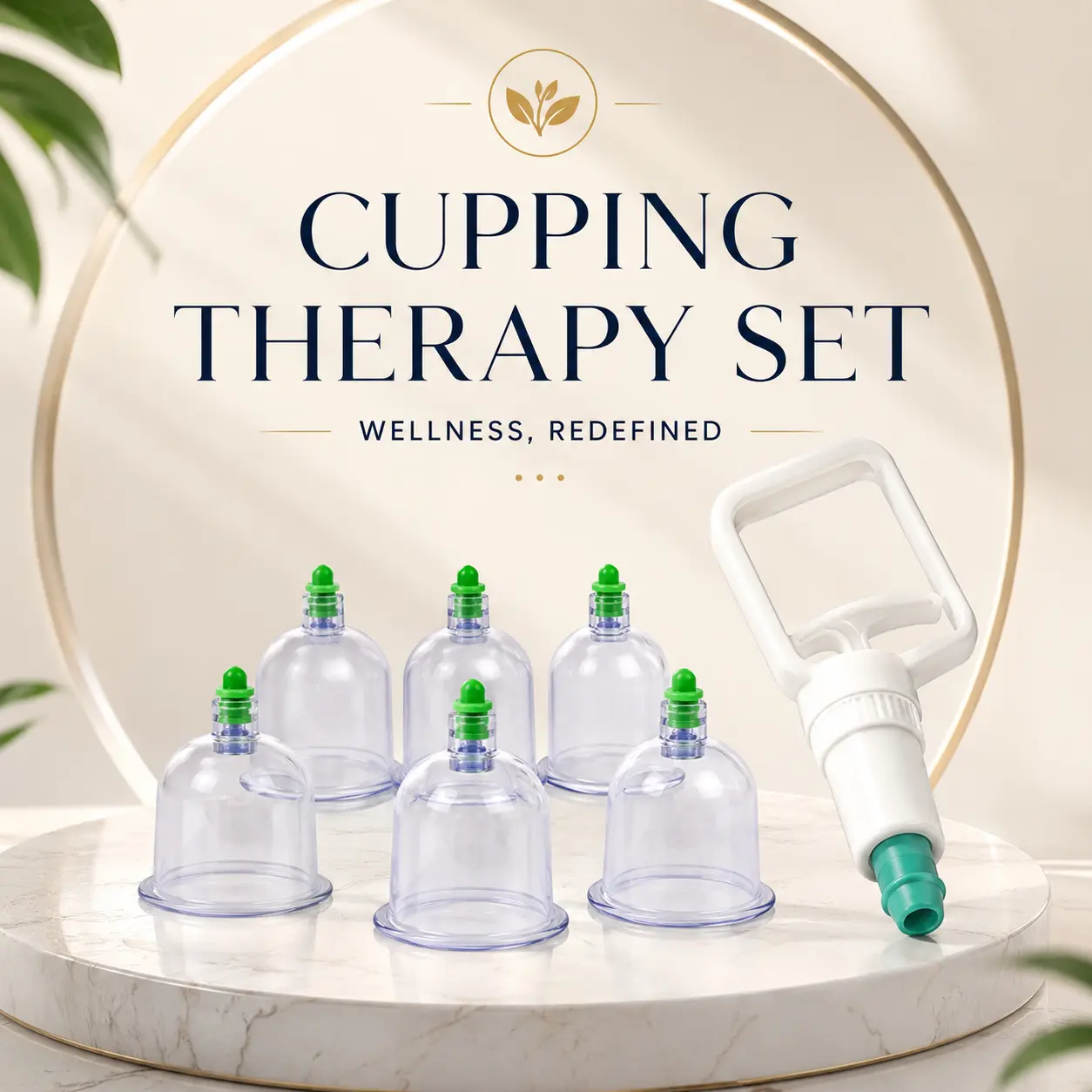 6PCS Cupping Set with Manual Vacuum Pump, Reusable Cupping Cups for Home Massage & Relaxation Clear Gentle Storage Body Care Adjustable