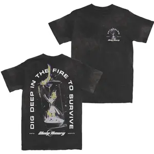 Sleep Theory Afterglow Hourglass T-Shirt, Grunge Rock Band Tee, Flame Time Graphic Design, Unisex Menswear Womenswear Top, Emo Concert Streetwear.