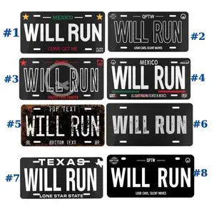 Quiet Club Racing - WILL RUN - Black Aluminum Logo License Plate