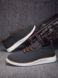 Men's Business Fashionable Lace Up Front Sneakers, Casual Comfortable Breathable Shoes for Daily Wear, Male All-match Round Toe Shoes for Daily Wear, Closed, Walking Shoes, Athletic, Footwear