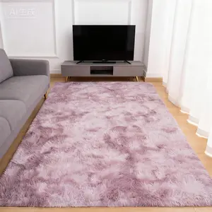 Tie-Dye Shag Rug – Plush, Fluffy & Non-Slip | Large Area Rugs for Bedroom, Living Room, Nursery | Soft Carpet in Modern Colors (Grey, Pink, Orange, Blue, Green)-Q