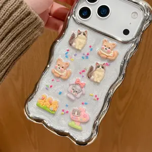 ins cute cat dog apple 17/16pro cartoon mobile phone case iPhone15/14 new pro all-inclusive i anti-drop shockproof protective case