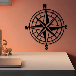 1pc Vintage Nautical Compass and Letter N Metal Wall Art, Vintage Nautical Compass and Letter N Statue Mural, Perfect for Living Room, Lounge, Outdoor Space Decor, New Year Decor, Ideal Gift for Nautical Enthusiasts weird home decor