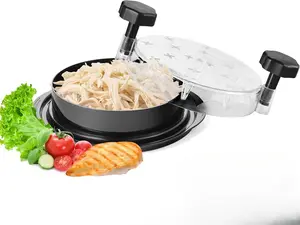 Chicken Shredder Large Chicken Shredder Tool Twist with Brush 8'' Pro Strong Anti-Slip Meat Shredders for Chicken Breast BPA Free Visible Meat Shredder Tool Twist Ergonomic Handle Black