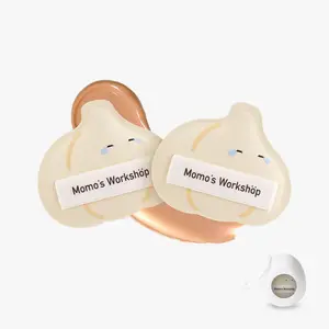 Momo’s Workshop Bento Buddies Paopaomi Dewy Puff-CrybabyGarlic、Hard Bounce Rubycell for Full Coverage、Oil Control Ideal for Oily Skin、2pcsPuffs & Storage Case