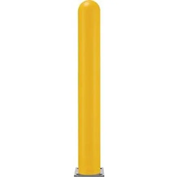 Outdoor 6 in. HDPE Dome Top Smooth Bollard Post Sleeve, Yellow, Crack-Resistant, Resists Cracking, Enables Effective Outdoor Use, Long-Lasting