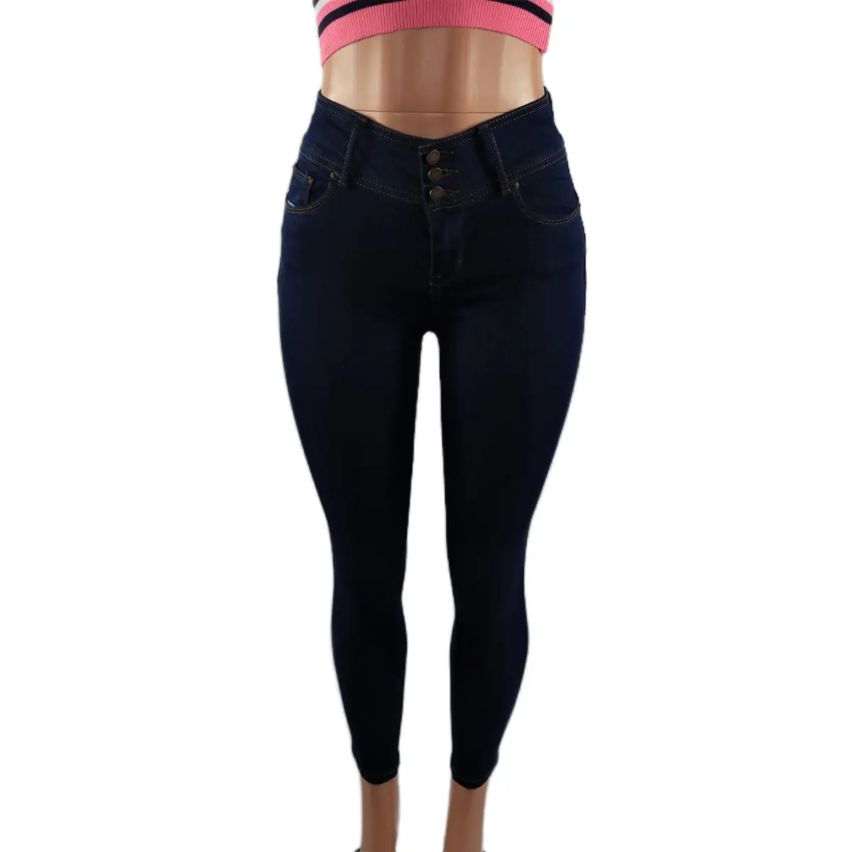 Women's High Waisted Sawyer Pants in Cotton/Polyester Blend Jean Denim slim-fitting vintage mommy jeans Womenswear