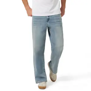 Magcomsen Men's Straight Fit Jeans - Relaxed Light Wash Jeans Fabric with Secure Storage