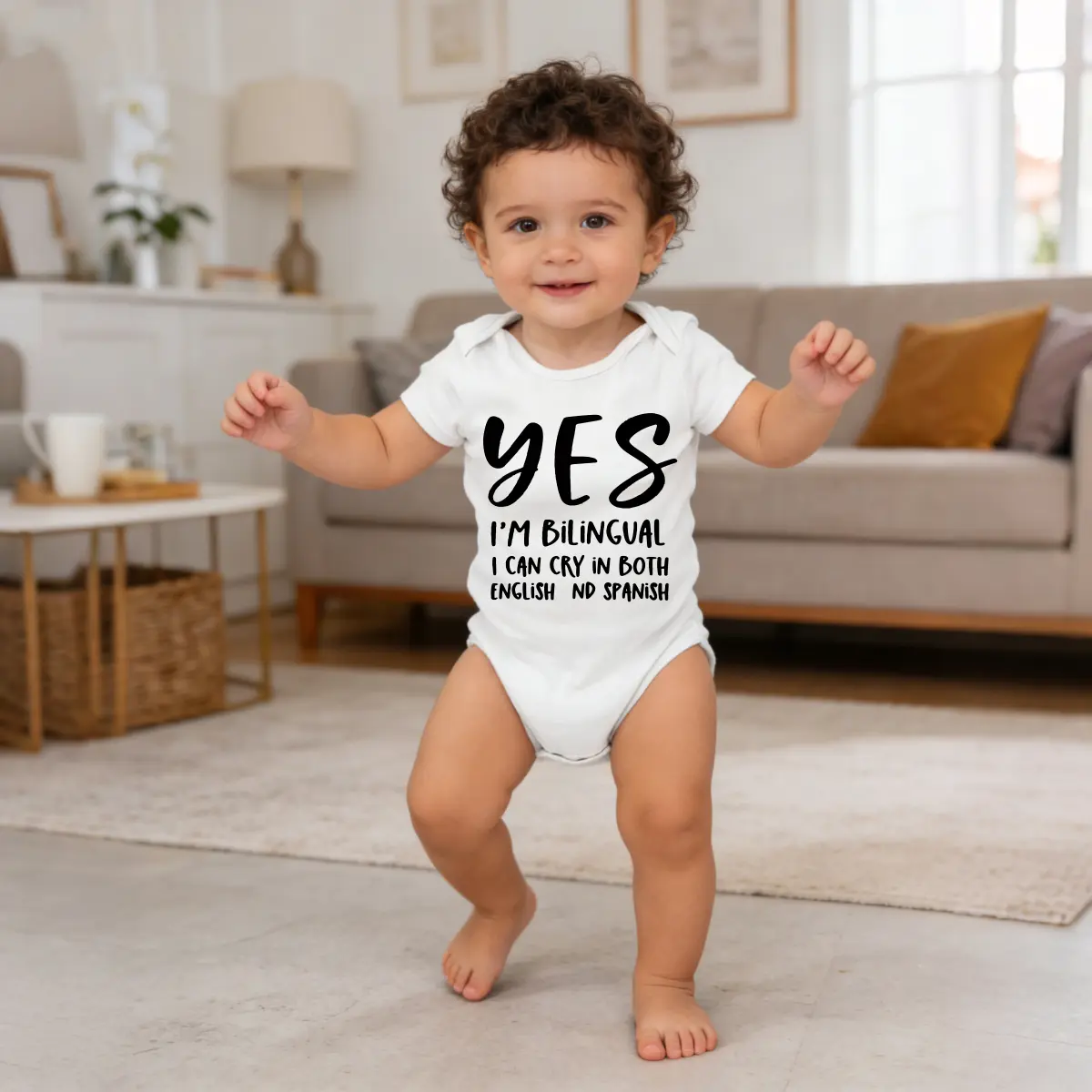 Yes I'm Bilingual I Can Cry In Both English And Spanish Baby Bodysuit ...