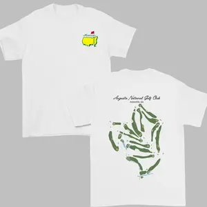 Augusta National Course Map Golf T-shirt For Men For Women, Vintage Unisex Cotton Apparel, Breathable Fabric Sports Top, Masters Tournament Shirt