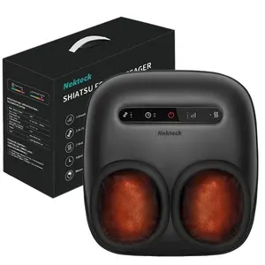 2026 Upgraded Nekteck mothersdaygift Foot Massager with Heat, Electric Shiatsu Foot Massage Machine, Improves Blood Circulation, Relieves Plantar Fasciitis & Neuropathy, 3 Adjustable Intensities, Valentine’s Day Gifts for Men & Women