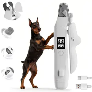 2-in-1 Dog Nail Clipper & Paw Hair Trimmer Kit with LED Light, Pet Paw Trimmer Rechargeable & Waterproof – Small Dog Grooming Clippers– Safe for Dogs & Cats low noise pet shaver