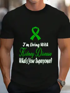 100% Cotton Kidney Disease Awareness T-Shirt Women's Men's Graphic Tee Crew Neck summer vacation Tops