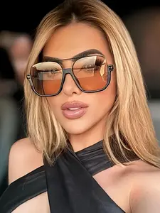 Unisex Double Bridge Glasses, Trendy Casual Glasses for Everyday Use, Fashion Accessories for Outdoor Activities