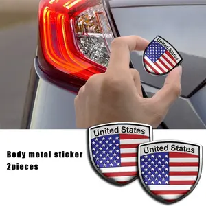 American Flag Car Window Sticker, Car Decals, Sticker for Cars, Universal Car Sticker, 3D Metal Decal for Hood Trunk Tailgate, Sunproof Weather Resistant Waterproof Dustproof Fashion Design