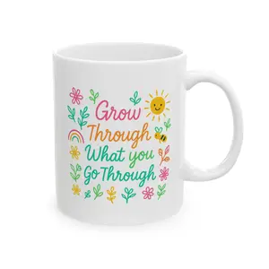 Motivational Ceramic Mug, Inspirational Quote Cup, Encouraging Coffee Mug, Positive Affirmation Tea Cup, Growth Mindset Drinkware