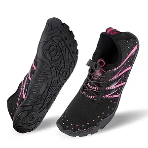 Women's Water Quick-Dry Stream Tracing Shoes, Breathable Mesh Fabric, Striped Pattern, Swimming, Hiking and Beach Activities