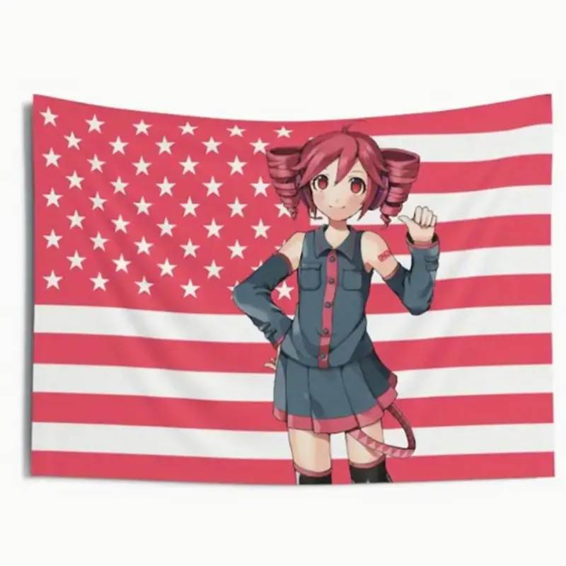 Kasane Teto Printed Funny Wall Tapestry - 30x40in Durable Synthetic Polyester Decorative Home Supplies, Indoor Bedroom Hanging Banner with 4 Hooks, Washable Dorm Gift