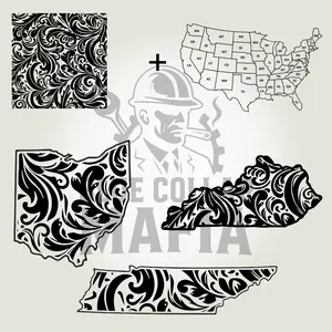 Custom state Leather Tooled (if you do not leave state in order notes we will do the state it is being shipped to) Vinyl Decal