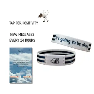 Myneral Reminder Wristband Daily Positivity Bracelet with NFC Scannable for Unisex - Lightweight Durable & Comfortable with New Messages Every 24 Hours